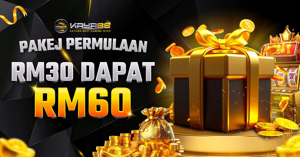 Lotto 4D Malaysia starter package promo showing a RM30 deposit turning into RM60 credit