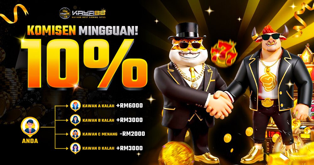 Kaya88 weekly 10 percent commission promo based on downline activity for 4D lotto players